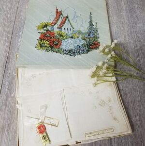 Vintage Pure Linen Hankerchiefs Box Set